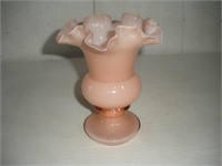 1940's Fenton Pink Vase  6 1/2 inches tall