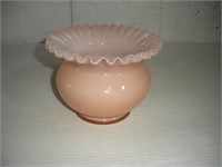 1940's Fenton Pink Candy Dish  4 inches tall