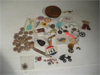 Vintage Pins, Keychains & Advertising