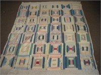 Vintage Patchwork Quilt  57x74 inches   damaged &