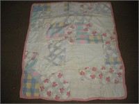 Vintage Patchwork Babys Blanket  38x45 inches