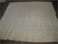Vintage Patchwork Quilt  77x80 inches   damaged &
