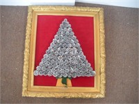 Framed Pinecone Christmas Tree  23x27 inches