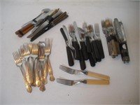 Silver Plate Forks & Assorted Flatware