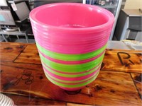 Plastic Bowls, 8"x3", green, pink - 25+