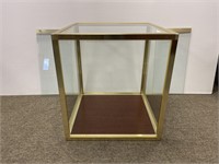 Brass and glass cube display