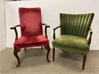 Two open arm chairs