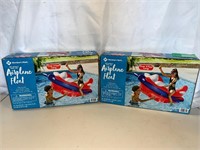 LOT OF 2 AIRPLANE POOL FLOAT INFLATABLE RIDE ON
