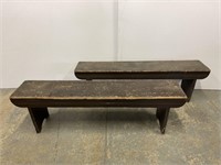 2 Primitive style benches