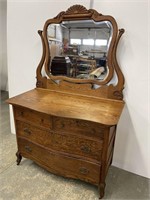 Antique oak dresser with mirror