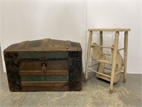 Dome top trunk and utility stool