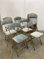 12 folding Fritz &Co., blue velvet chairs