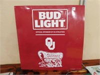 Bud Light OU Sooners Sign, metal