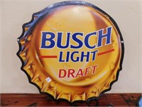 Busch Light Draft Sign, 24" round, tin