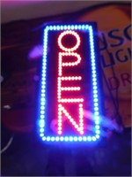 Lighted OPEN Sign, powers on