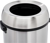 Round Stainless Steel Trash Can - 65 Liter