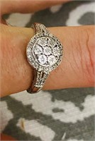 New sterling silver ladies diamond ring