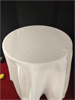 Another Round Table with Tablecloth  25.5 Inches