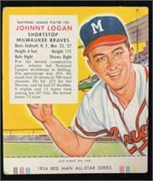 1954 Red Man Tobacco #20NL Johnny Logan