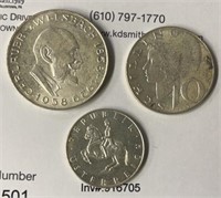 (3) High Grade Austria Silver Coins