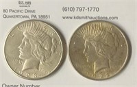 1922 & 1922S Peace Silver Dollars