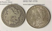 1888O & 1889 Morgan Silver Dollars