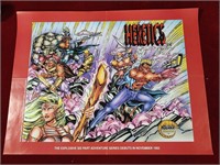 1993 Heretics Comic Poster - 22x17