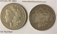 Coin - 1901O & 1921S Morgan Silver Dollars