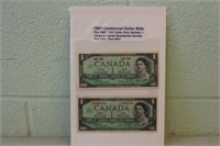 1967 Centennial Dollar Bill`s 1867-1967 Date Only