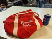 Campbell Soup canvas tote bag with zipper.