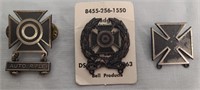 (3) Sterling Silver Military Marksman Badges
