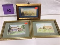 3 Small Watercolor by Marge Ball & L. Stiles