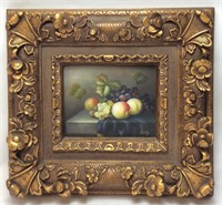 ANTIQUE ARTIST SIGNED FRUIT PAINTING