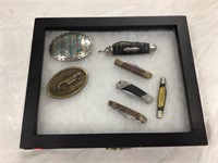 Jack Knives (5) and Belt Buckles (2) display not