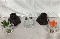 Glass S+P Sets & Ruby Red Candle Holders
