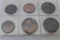 Bank of Upper Canadian 1/2 & Penny Coins x6