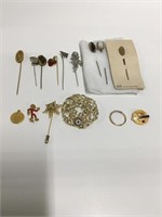 Lapel Pins, Jora Earrings & Other Costume Jewelry