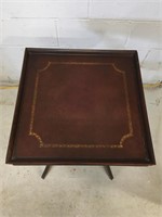 Antique Regency Leather Top Mahogany Corner Table