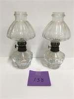 Antique Victorian Clear Glass Mini Lanterns