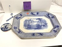 Ironstone Platter - Blue SIAM, 12 x 16, Delft 3