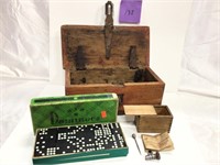 Vintage toolbox with rustic hinges