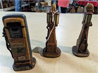Old resin RETRO gas pumps. Lot of 3.