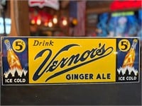 7 x 21” Porcelain Vermors Ginger Ale Sign
