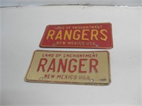 Two NM Rangers License Plates Shown