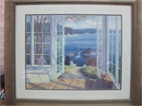 41"x 35" Framed Seaside View Print
