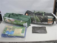 Two Pre-Owned Tents, Tarp & Rain Jacket Untested