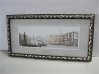 29"x 15" Framed Ugo Baracco Italy Bridge Print