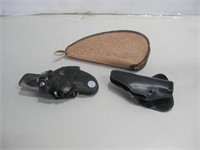 Leather Gun Holsters & Zip Case As Shown
