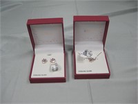 Sterling Silver CZ Earrings & Necklace Hallmarked