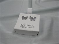 Sterling Silver CZ Earrings Hallmarked